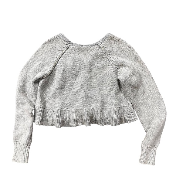 Free People Henley Sweetheart Cropped Sweater XS Knit Cotton Button Front - Picture 4 of 10